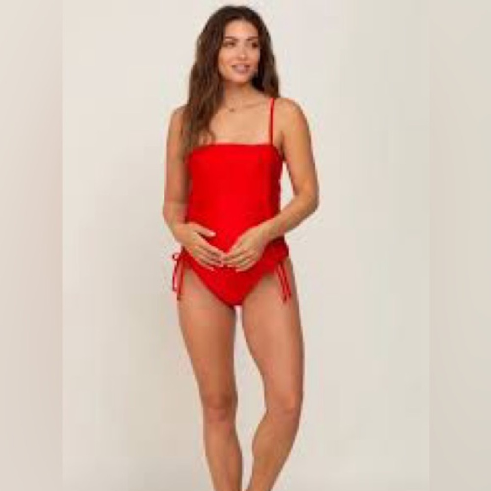 Motherhood is Beach Bump Ruched Maternity  Swimsuit Sz M